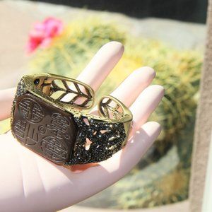 Heidi Daus Crystal, Etched Czech Glass Cuff